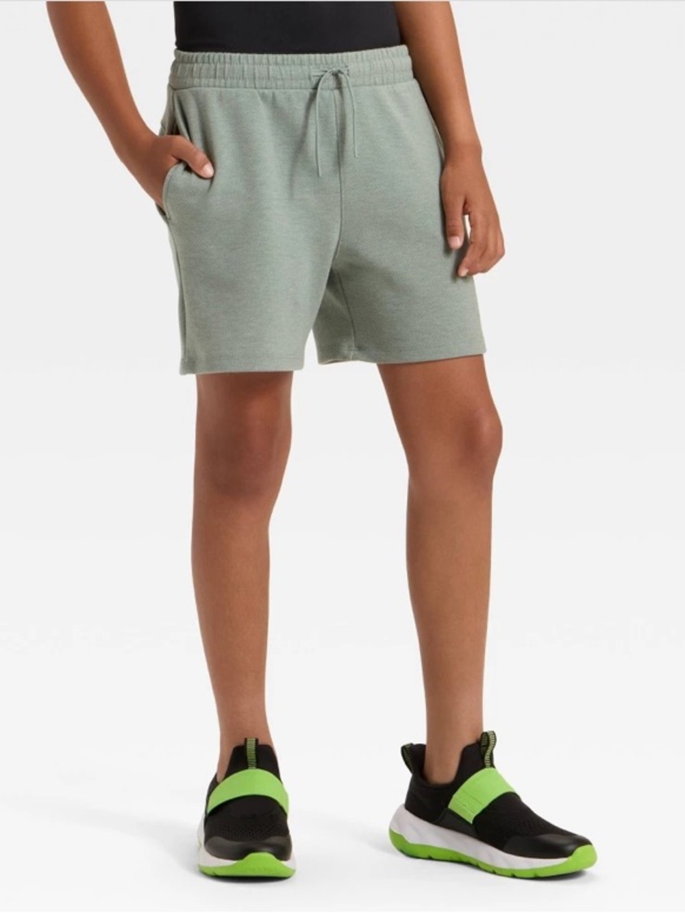 All in Motion Set/2 Sage Green Boys Mesh Spacer Shorts